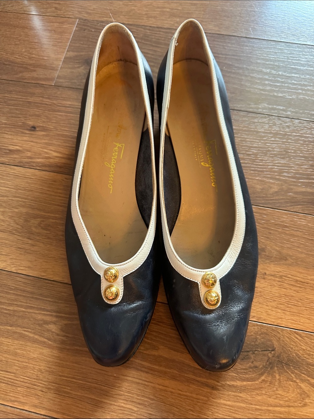 Salvatore Ferragamo Leather Vintage Heel.